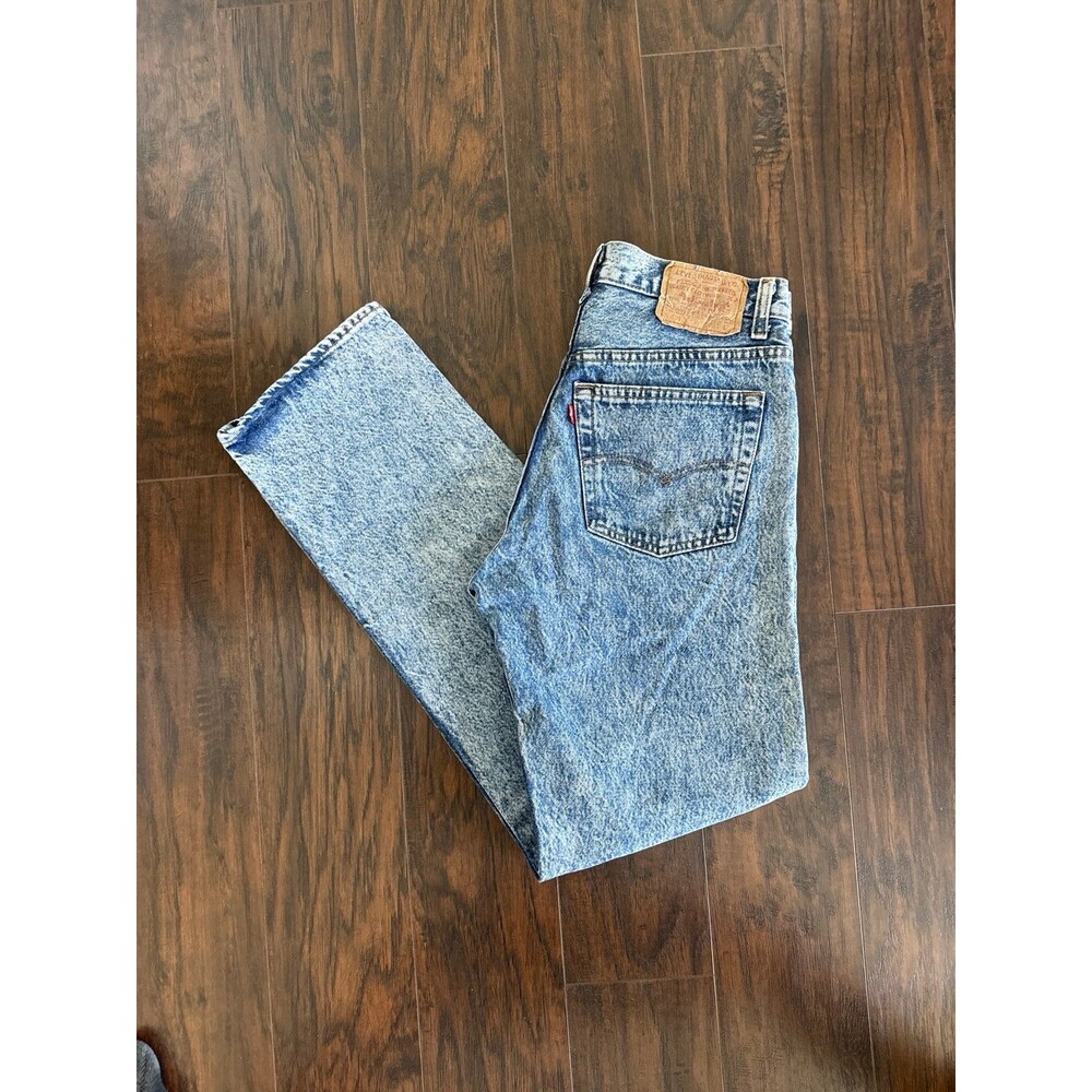 Vintage 80s Levi’s 501 Red Tag Made in USA Acid Wash Jeans 31x32 Women’s